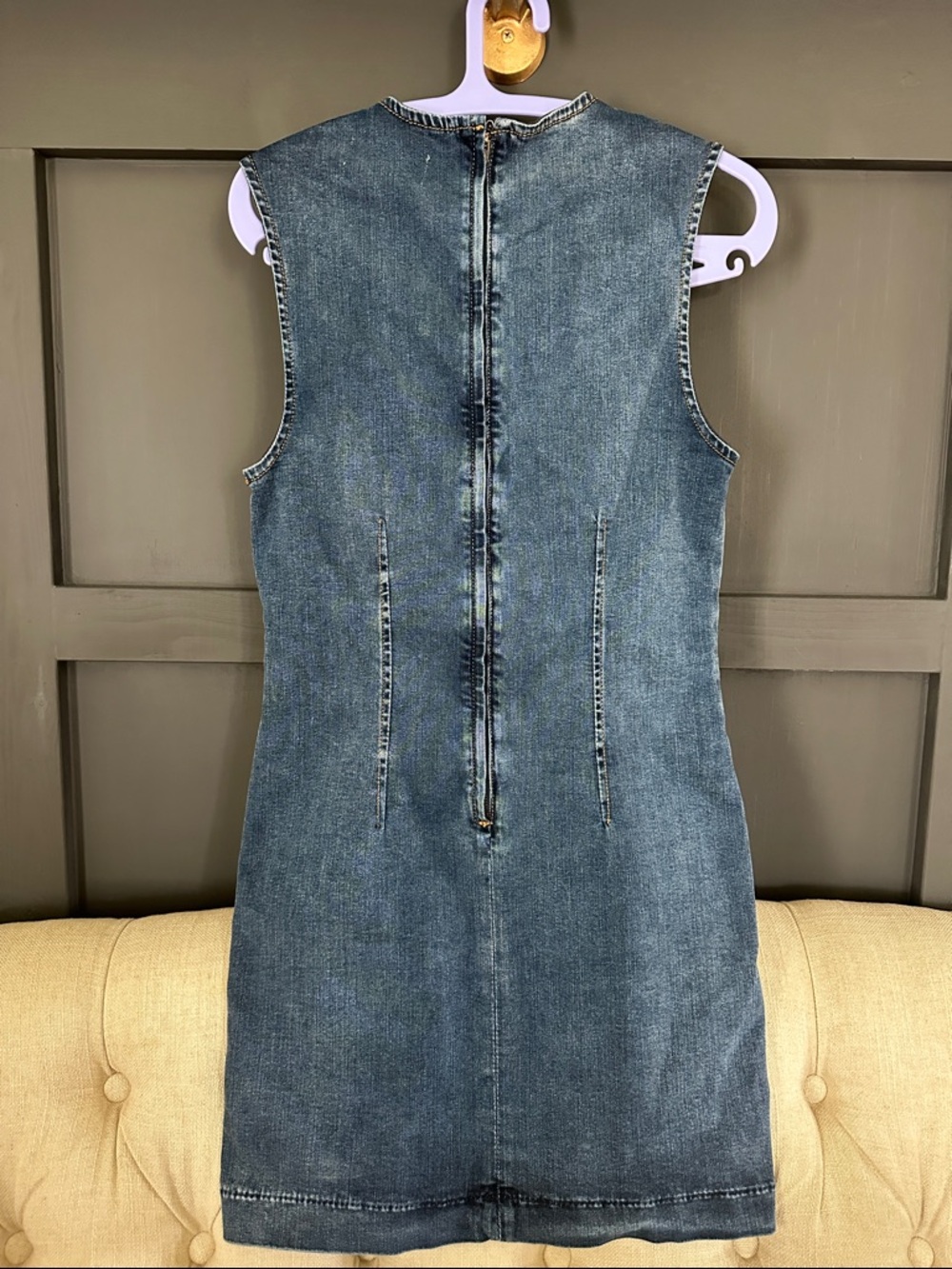 Reformation Kendi Denim Mini Dress - Blue - Picture 3 of 12